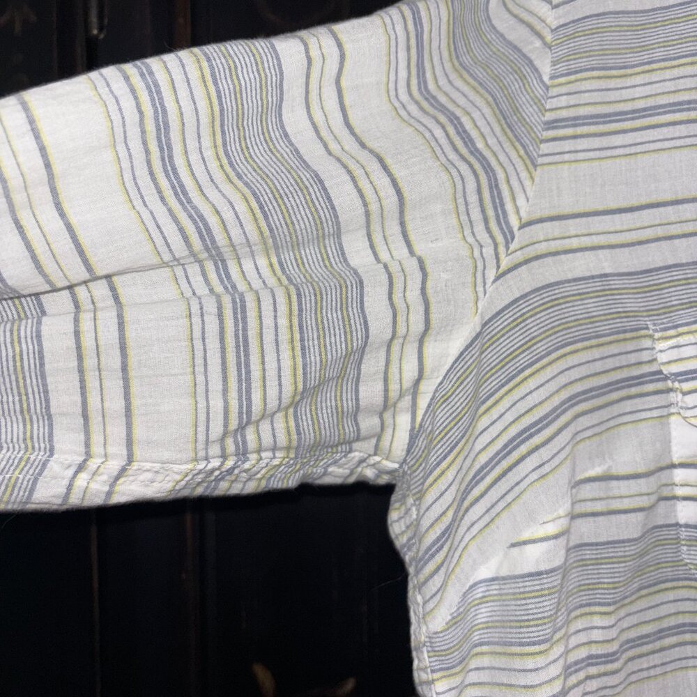 Columbia PFG Blue Striped Button Down Shirt Sheer Lightweight Womens Large - Picture 6 of 9